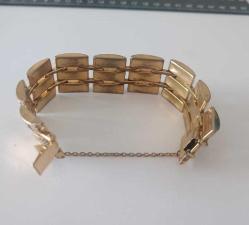 Retro 24 Ayar Altın Kakma Toledo Bileklik