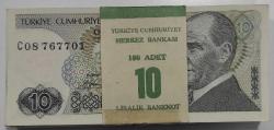 7.EMİSYON 10 LİRA C SERİSİ TAM SIRALI ÇİL DESTE ( 100 ADET )
