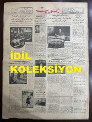 Osmanlıca Cumhuriyet Gazetesi, Orijinal Dönem Basım, (Ottoman Newspaper) - 6 Şubat 1928 - Sayı: 1347 - Hicri: 14 Şaban 1346 - Divan-ı Ali'de Dünkü Tetkikat. Meclis Riyaseti, Fikret Bey'in Masuniyetinin Ref'i Hakkındaki Talebini Muhtelit Encümene Havale Etmiştir - Şehremaneti Ne Yaptı, Ne Yapıyor? Şehreminimiz Muhittin Bey, Dün Cemiyet-i Belediye'ye, On Beş Aylık Mesaisinin Hesabını Verdi - Umumi Tonaj Yükseliyor, Fakat Gemilerimiz Çok Eski! Ticaret-i Bahriyemizin İnkişaf ve Himayesi Encümeni Dün İkinci İctimaını Yaptı - (Foto) Üstad Abdülhak Hamit (Tarhan) Dün 77'nci Sene-i Devriye-i Tevellüdünü İdrak Etmiştir - Gelen Seyyahlar Gitti. İngiliz, Fransız ve Amerikalı Seyyahlar, Havanın Fırtınalı ve Karlı Olmasına Rağmen Şehrin Her Tarafını Gezdiler (Foto) Loranti Seyyah Vapuru - Polis Müdüriyetinde Ve Merkezlerde Dayak Atılıyor Mu? Polis Müdürü Şerif Bey Tahkikat Yapacak! - Gazi Hazretlerinin Nutuklarının Tab'ı Muamelesine Ait İstihzarat İkmal Edilmek Üzeredir