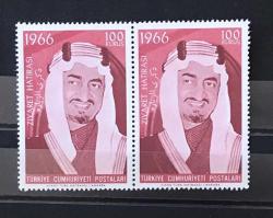 1966 SUUDİ ARABİSTAN KRALI FAYSAL İBNİ ABDÜLAZİZ ALSAUD'UN TÜRKİYE'Yİ ZİYARETİ PER DAMGASIZ MNH p256a