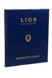 3Alp Koleksiyon Lion Kağıt Para Albümü–Büyük Boy 20 Sayfa 120 Adet Kapasiteli Koleksiyon Albümü-Lacivert Deri Desen
