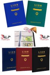 3Alp Koleksiyon Lion Kağıt Para Albümü–Büyük Boy 20 Sayfa 120 Adet Kapasiteli Koleksiyon Albümü-Lacivert Deri Desen