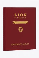 3Alp Koleksiyon Lion 120 Adet Kağıt Para Kapasiteli, 20 Sayfa Kağıt Para Albümü, Bordo Renk