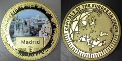 AVRUPA'NIN BAŞKENTLERİ MADALYON-MADRİD-İSPANYA. RENKLİ 33 mm ÇİL.