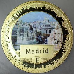 AVRUPA'NIN BAŞKENTLERİ MADALYON-MADRİD-İSPANYA. RENKLİ 33 mm ÇİL.