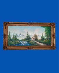 Nihat İmzalı Ahşap Çerçevesinde Yağlıboya Tablo (Resim ebatı: 46 x 58 cm)