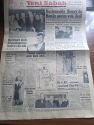 Yeni Sabah Gazetesi - Turkish Newspaper - 29 Nisan 1959 - Florence Nightingale okulu ile hastanesinin temelleri Dün atıldı - Reisicumhur Celal Bayar'a Florence Nightingale tesisleri hakkında izahat veriliyor fotoğraf - Niyazi Aytok isimli vatandaş Florence Nightingale testinin yapılacağı arazi bana aittir inşaat yapılamaz dedi -  Fidel Castro Panamayı işgal etmek gibi derdimiz yok dedi - Vatancılar için 1 6 yıl hapis cezası istendi - İstiklal caddesi'nde alkazar sineması mülkü satılıktır - Kızılay Genel Kongresi çalışmalarına başladı - Yunus Emre için büyük bir tören tertip edildi - bilinmeyen hususiyetleri ile Osmanlı padişahları yazan Reşat Ekrem Koçu Yazı Dizisi - Onikinci Cannes film festivali yarın başlıyor - Sovyet Rusya'da Türklere indirilen darbeler - Macar maçını 28 Haziran'da oynamakta ısrar edeceğiz - milli lige bugün Mithatpaşa stadında devam edilecek - Beşiktaş İstanbulspor maçı - Galatasaray Adalet maçı - Özcan Arkoç ve Naci Erdem sabah takımların yaptığı antremanda foto - İdil Koleksiyon
