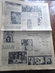 Yeni Sabah Gazetesi - Turkish Newspaper - 29 Nisan 1959 - Florence Nightingale okulu ile hastanesinin temelleri Dün atıldı - Reisicumhur Celal Bayar'a Florence Nightingale tesisleri hakkında izahat veriliyor fotoğraf - Niyazi Aytok isimli vatandaş Florence Nightingale testinin yapılacağı arazi bana aittir inşaat yapılamaz dedi -  Fidel Castro Panamayı işgal etmek gibi derdimiz yok dedi - Vatancılar için 1 6 yıl hapis cezası istendi - İstiklal caddesi'nde alkazar sineması mülkü satılıktır - Kızılay Genel Kongresi çalışmalarına başladı - Yunus Emre için büyük bir tören tertip edildi - bilinmeyen hususiyetleri ile Osmanlı padişahları yazan Reşat Ekrem Koçu Yazı Dizisi - Onikinci Cannes film festivali yarın başlıyor - Sovyet Rusya'da Türklere indirilen darbeler - Macar maçını 28 Haziran'da oynamakta ısrar edeceğiz - milli lige bugün Mithatpaşa stadında devam edilecek - Beşiktaş İstanbulspor maçı - Galatasaray Adalet maçı - Özcan Arkoç ve Naci Erdem sabah takımların yaptığı antremanda foto