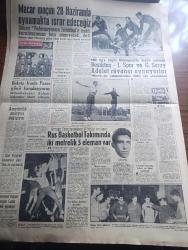 Yeni Sabah Gazetesi - Turkish Newspaper - 29 Nisan 1959 - Florence Nightingale okulu ile hastanesinin temelleri Dün atıldı - Reisicumhur Celal Bayar'a Florence Nightingale tesisleri hakkında izahat veriliyor fotoğraf - Niyazi Aytok isimli vatandaş Florence Nightingale testinin yapılacağı arazi bana aittir inşaat yapılamaz dedi -  Fidel Castro Panamayı işgal etmek gibi derdimiz yok dedi - Vatancılar için 1 6 yıl hapis cezası istendi - İstiklal caddesi'nde alkazar sineması mülkü satılıktır - Kızılay Genel Kongresi çalışmalarına başladı - Yunus Emre için büyük bir tören tertip edildi - bilinmeyen hususiyetleri ile Osmanlı padişahları yazan Reşat Ekrem Koçu Yazı Dizisi - Onikinci Cannes film festivali yarın başlıyor - Sovyet Rusya'da Türklere indirilen darbeler - Macar maçını 28 Haziran'da oynamakta ısrar edeceğiz - milli lige bugün Mithatpaşa stadında devam edilecek - Beşiktaş İstanbulspor maçı - Galatasaray Adalet maçı - Özcan Arkoç ve Naci Erdem sabah takımların yaptığı antremanda foto