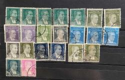1933-1940 İKİNCİ ATATÜRK SERİSİ POSTA PULLARI DAMGALI KARIŞIK PULLAR p279