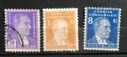 1936-1937 üçüncü ATATÜRK SERİSİ POSTA PULLARI DAMGALI KARIŞIK PULLAR p263a