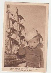 1930 LU YILLAR DENİZCİLİK TEMALI GEMİ YELKENLİ VE ÇOCUK GÖRSELLİ HOLLANDA BASKI NADİR KARTPOSTAL