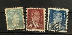 1951 ALTINCI ATATÜRK SERİSİ POSTA PULLARI DAMGALI KARIŞIK PULLAR p266a