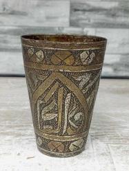 Antika Osmanlı Kalem İşçilikli Eser-i İstanbul Şerbet Bardağı