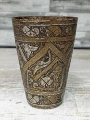 Antika Osmanlı Kalem İşçilikli Eser-i İstanbul Şerbet Bardağı