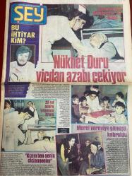 ŞEY HAFTALIK MAGAZİN GAZETESİ DOĞUM GÜNÜ HEDİYESİ  ( Turkish Newspaper ) - 7 ŞUBAT 1983 - TAM TAKIM 12 SAYFADIR -Nigar uluerer röportajı-Mine Koşan-Chamberlain-Saadet gürses-Nükhet Duru-Tarık Akan-Ümit Besen-Gönül Göksel-Muazzez Ersoy-Saadet Gürses-Hüner Coşkuner-Yılmaz Güney-Bülent Ersoy-Müjdat Gezen-Cüneyt Arkın-Mesut Öhnner-Banu Alkan-Turgut Özal-Zerrin Özer-Deniz Uğur-Zafer Sefa-Akın Uğurlu-Hülya Yiğitalp-Dilek Aldo-Ediz Onay-İzzet Öz-Mahmut Ovur-Nazan Şoray-Hülya Süer-Yasemin Kumral-Şakir Üner-Romali Perihan-Semra Lütken-Atilla Simsek-Mine Mater-Parlasenol-Engin Evin-Mine Mutlu-Ayla Algan-Mine Söğüt-Murat Perihan-Ayla Algan  Nükhet Duru vicdan azabı çekiyor-Bu ihtiyar kim?-25 yıl sonra yaşanan dram-Kızım ben senin ciciannenim-Moral vermeye gitmişti kahroldu-Tarık Akan bir saatte yaşlandı-Bir sigara yakmaz mısınız?-Bu kadın başımın belası!-Beni Müjdat Gezen ihbar etti!-Türkiye’yi yanlış tanıyorsunuz-Cüneyt Arkın “dişi bond” yaratıyor-İki elinde 10 alyans-“İnşallah biri gerçek olur”