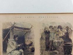 Antika Orijinal 1800'ler 4 Farklı Temalı Gravür Tablo