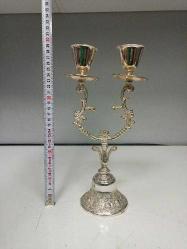 Antika Avrupa Gümüş 2'li Şamdan