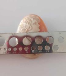 Antika Hakiki Shell Cameo 14 Ayar Beyaz Altın ve Pırlanta  Kolye veya Broş Yapılabilir (2)