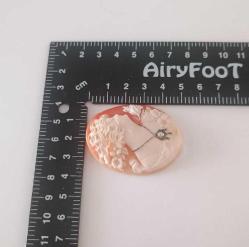 Antika Hakiki Shell Cameo 14 Ayar Beyaz Altın ve Pırlanta  Kolye veya Broş Yapılabilir (3)