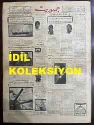 Osmanlıca Cumhuriyet Gazetesi, Orijinal Dönem Basım, (Ottoman Newspaper) - 20 Şubat 1927 - Sayı: 1002 - Hicri: 18 Şaban 1345 - Yeni Hatların İstikşafına Başlandı: İsveçlilere Ankara'nın Seksen Kilometre İlerisinde ve Kızılırmak Üzerinde İstikşaf İle Meşguldürler - Akdeniz'in Tahlisi İçin Tedabir Alındı. Cumhuriyet Vapuru Akdeniz'in Hamulesini ve Yolcularını Almak İçin Dün Zonguldak'a Gitti (Foto) Zonguldak'ta Karaya Oturan ve Anadolu Ajansına Nazaran Vaziyeti Tehlikeli Bulunan Akdeniz Vapuru - Çalışma ve Çalıştırma Yurdunun Teessüsüne Doğru İkinci Adım: Cemiyet-i Belediye ve Meclis-i Umumiye'den Maada İnhisar İdareleri de Yurda Sermaye Verecekler - Yeni Bir Mısır Pulu (Foto) Koleksiyoncular Çok Kıymetli Telakki Ediyorlar. Beynelmilel Pamuk Kongresinin Hitamı Münasebetiyle Bir Pul Neşredilmiştir - Müracaat Eden Her Dertliyi Boş Döndürmeyen, Yoksullukla Mücadele Eden Bir Müessese: Kadıköy Fukara-Perver Cemiyeti ve Fahri Doktoru Ekrem Emin Bey