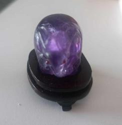 Antika Elde Oyma Ametist Taşı Minyatür Fil Figürü Şans ve Bereket Tılsımı Çin