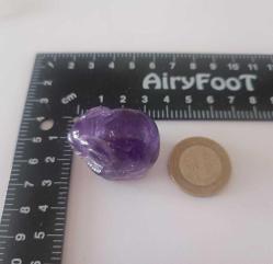 Antika Elde Oyma Ametist Taşı Minyatür Fil Figürü Şans ve Bereket Tılsımı Çin