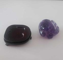 Antika Elde Oyma Ametist Taşı Minyatür Fil Figürü Şans ve Bereket Tılsımı Çin