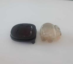 Antika Elde Oyma Topaz Taşı Minyatür Fil Figürü Şans ve Bereket Tılsımı Çin