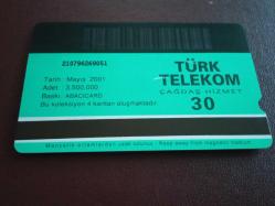 TÜRK TELEKOM TELEFON KARTI ABANT BOLU 2001