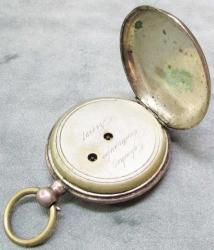 AnTiKa GÜMÜŞ İSVİÇRE ANaHTaR KuRMaLı CEP SAATİ.....ARıZaLı