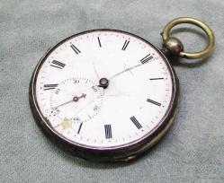 AnTiKa JOS JOHNSON London ANaHTaR KuRMaLı GÜMÜŞ CEP SAATİ.....ARıZaLı