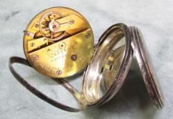 AnTiKa JOS JOHNSON London ANaHTaR KuRMaLı GÜMÜŞ CEP SAATİ.....ARıZaLı