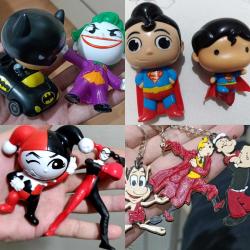 ÜCRETSİZ KARGO çizgi film animasyon süper kahramanlar figür oyuncak v anahtarlık set. Joker Süpermen Batman Harley Quinn. Hugo tenten Temel reis Koleksiyon dekor tasarım hediye vintage retro hobi reklam promosyon minyatür diorama nostalji