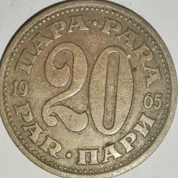 YUGOSLAVYA  1965   20 PARA