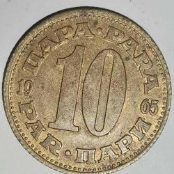 YUGOSLAVYA  1965   10 PARA