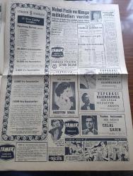 Yeni Sabah Gazetesi - Turkish Newspaper - 29 Ekim 1958 - Cumhuriyet Bayramı kutlu olsun - Cumhuriyet Bayramı sebebiyle yurtta büyük törenler yapılıyor - gençliğin yayınladığı bültenler - Cumhuriyet Bayramı sebebiyle mesaj ve tebrikler - Orgeneral İsmail Hakkı Tunaboylu'yu dün toprağa verdik Fotoğrafı - Eyüp Han Pakistan diktatörü - Rotary Kulübünde cumhuriyet günü fotoğraf - Ahçısı da De Gaulle'e oy vermemiş - CHP Anadolu ajansını savcılığa şikayet ediyor - Sivas'ta il basın bürosu kuruldu - Yeni Papa dün gece seçildi - Cafer ile Hürmüz karikatür çizen Altan Erbulak - Hayk Hammer çizen Oğuz Aral - Müzeyyen Senar Mediha Demirkıran Muzaffer Akgün Celal Şahin Tepebaşı gazinosu'nda - Nobel edebiyat mükafatını alan Rus Yazar Pasternak Rus yazarlar birliğinden çıkarıldı - Şeyhin Encamı Karaca tiyatrosunda - gönüller sultanı Mevlana yazan Mehmet Önder Yazı Dizisi - mithatpaşa'da dörtlü turnuva Galatasaray Adalet Spartak Vefa maçı - milli takımımız dün gece Bükreş'e vardı -Beşiktaş Real Madrid