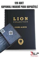 Madeni Para Albümü, Orta Boy, Kapamalı Paralar Için 120 Gözlü 10 Sayfalı- Siyah Renk