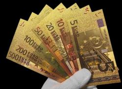 Altın Varaklı 5 10 20 50 100 200 500 Euro Hatıra Para Seti