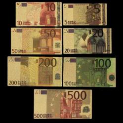 Altın Varaklı 5 10 20 50 100 200 500 Euro Hatıra Para Seti