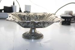 ORJİNAL BAKIR SÜPER SUNUMLUK COK KALIN GÜMÜŞ KAPLAMA DETAYLAR RESIMLERDE   (KIRMIZI KASA 1