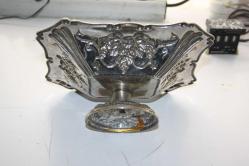 ORJİNAL BAKIR SÜPER SUNUMLUK COK KALIN GÜMÜŞ KAPLAMA DETAYLAR RESIMLERDE   (KIRMIZI KASA 1