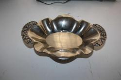 ORJİNAL BAKIR SÜPER SUNUMLUK COK KALIN GÜMÜŞ KAPLAMA DETAYLAR RESIMLERDE   (MAVİ  KASA 1