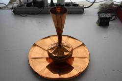 BAKIR VAZO TABAĞI İLE BERABER  SÜPER ÜRÜN DETAYLAR RESIMLERDE  (ALİ KOLİSİ