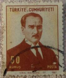 1967 Türkiye Sürekli Pul - Atatürk 50 Kuruş