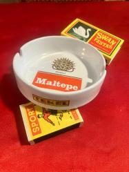 TEKEL MALTEPE KOLEKSİYONLUK PORSELEN KÜLLÜK VİNTAGE KİBRİT HEDİYELERİYLE