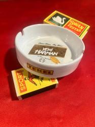 TEKEL YENİ HARMAN KOLEKSİYONLUK PORSELEN KÜLLÜK VİNTAGE KİBRİT HEDİYELERİYLE