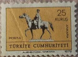 1972 Türkiye Kartpostal Pulu - Ankara Atatürk Heykeli (haliyle)