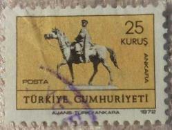 1972 Türkiye Kartpostal Pulu - Ankara Atatürk Heykeli Damgalı