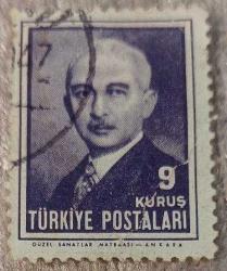 1946 Türkiye Pulu - Üçüncü İnönü Serisi 9 Kuruş